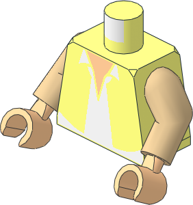 Minifig Torso with Arms and Hands with SW Vest, White Shirt and Light Nougat Neck Pattern