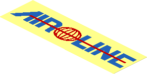 Sticker  2.3 x  7.9 with "AIR LINE" with Red Globe Logo