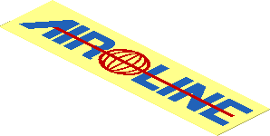 Sticker  0.7 x  2.9 with "AIR LINE" with Red Globe Logo