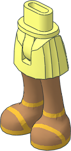 Figure Friends Hip And Legs with Short Skirt with Medium Nougat Legs and Gold Ankle and Foot Strap Sandals Pattern Figure Friends Hip And Legs with Short Skirt with Medium Nougat Legs and Gold Ankle and Foot Strap Sandals Pattern