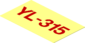 Sticker  1.1 x  1.9 with Red "YL-315"