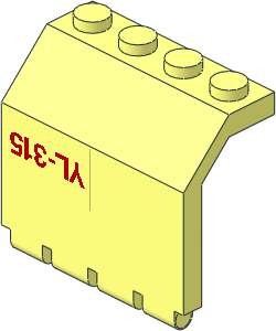 Hinge Panel  2 x  4 x  3.333 with "YL-315" Right Sticker