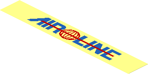 Sticker  0.9 x  5.9 with "AIR LINE" with Red Globe Logo