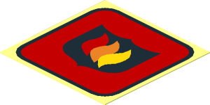 Sticker  1.8 x  1.8 with Fire Logo Badge