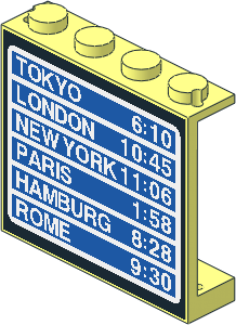 Panel  1 x  4 x  3 with Flight Schedule with Black Border Sticker