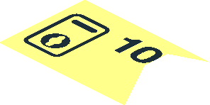 ~Sticker  1.3 x  1.9 with Locker "10x" and Keyhole - Common Pattern