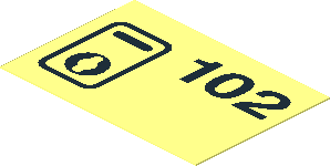 Sticker  1.3 x  1.9 with Locker "102" and Keyhole