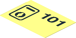 Sticker  1.3 x  1.9 with Locker "101" and Keyhole