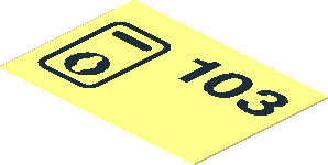 Sticker  1.3 x  1.9 with Locker "103" and Keyhole