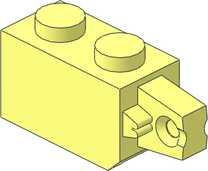 Hinge Brick  1 x  2 Locking with Single Finger On End