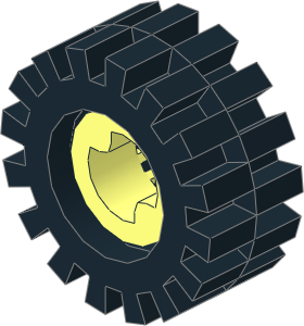 Technic Bush  1/2 Type 2 with Black Tyre  6/ 50 x  8 Offset Tread