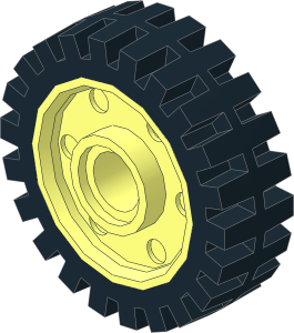 Wheel Rim  8 x 18 with Deep Centre Groove, Deep Spokes and Peghole with Tyre  7/ 45x 17 Matching Tread with Middle Band