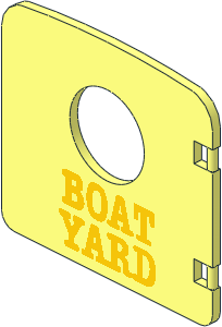 Duplo Door  1 x  4 x  3 with Arched Top with Porthole with Yellow "BOAT YARD" Pattern Duplo Door  1 x  4 x  3 with Arched Top with Porthole with Yellow "BOAT YARD" Pattern