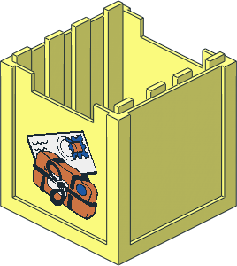 Container  4 x  4 x  3.333 Crate with Package and Letter Pattern