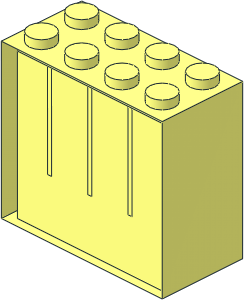 ~Brick  2 x  4 x  3 without Front and Back Faces