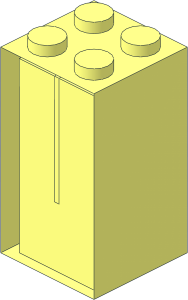 ~Brick  2 x  4 x  3 without Front and Back Faces