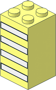Brick  2 x  2 x  3 with 4 White Stripes Pattern
