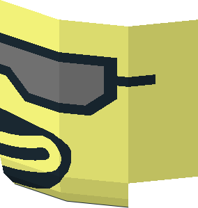 ~Minifig Head with Black Beard and Silver Sunglasses Pattern - Half