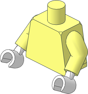 Minifig Torso with Arms and White Hands Pattern