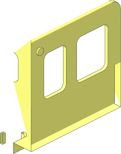 ~Duplo Train Cabin  3.2 x  3 x  3 Common Geometry without Patternable Surfaces - Half