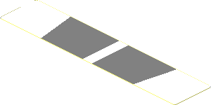 Sticker  0.8 x  3.8 with Silver Trapezoids on White Background