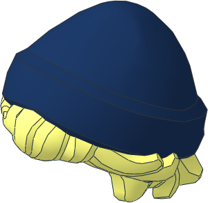 Minifig Hair Short Tousled with Dark Blue Beanie Pattern