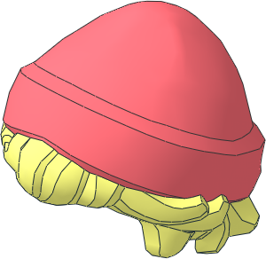 Minifig Hair Short Tousled with Coral Beanie Pattern