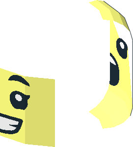 ~Minifig Head with Eyelashes, Eyebrows and Smile with Teeth / Surprised 2-Sided Half Pattern