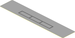 Sticker  0.8 x  4.0 with Dark Bluish Grey Rectangle Lines on Light Bluish Grey Background