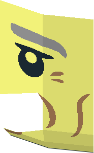 ~Minifig Head with Light Bluish Grey Eyebrows, Medium Nougat Cheek Lines and Wrinkles Half Pattern