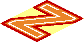 ~Tile  2 x  6 with Orange 'JAZZ' with Red and White Outlines Pattern - Letter Z