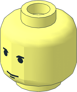 Minifig Head with SW Small Black Eyebrows Pattern (Hollow Stud)