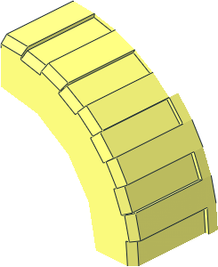 ~Tyre 14/ 25 x 17 Shallow Staggered Treads with Middle Band - Eighth