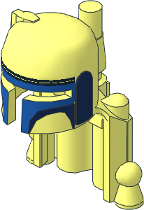 Minifig Helmet SW Mandalorian with Rocket Pack and Blue Jango Fett Colours Pattern