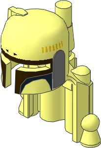 Minifig Helmet SW Mandalorian with Rocket Pack and Dark Brown Boba Fett Colours Pattern