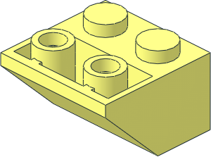 Slope Brick 45  2 x  2 Inverted with Inner Stopper Ring without Bottom Stud