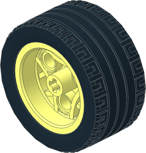 Wheel Rim 20 x 30 with 3 Pegholes with Tyre 22/ 30 x 30 ZR