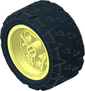 Wheel Rim 20 x 30 with 3 Pegholes with Tyre 22/ 30 x 30 H