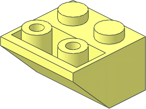 Slope Brick 45  2 x  2 Inverted with Small Holes and Flat Bottom Pin