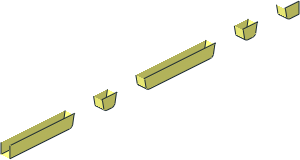 ~Plane Top Aft Section  8 x 12 x  2 Tapered - Half - Stud Cutouts