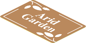 Sticker  1.7 x  2.7 with Sign with Leaves and "Arid Garden" Pattern