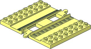 Duplo Train Track Straight with  2 x  8 Plates on Both Sides
