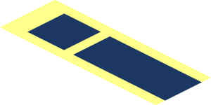 ~Sheet Plastic  5.3 x 20.3 Rectagular with  4 Tabs with Solar Panel Pattern - Split Wafer