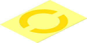 Sticker  3.9 x  2.9 with Yellow Semi-Circles on Transparent Background