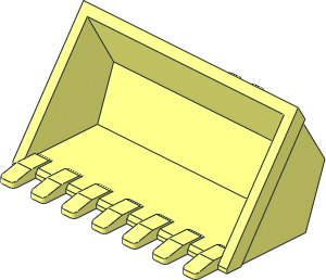 Excavator Bucket  6 x  3 with Click Hinge 2-Finger with  9 Teeth