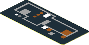 Sticker  0.7 x  1.7 with Buttons and Circuitry on Black Background