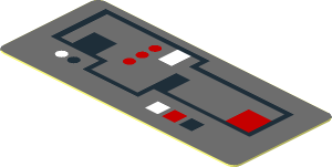 Sticker  0.7 x  1.7 with Buttons and Circuitry on Dark Bluish Grey Background