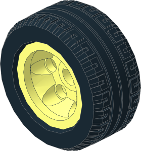 Wheel 12 x 20 with Technic Axle Hole and 6 Pegholes with Tyre 14/ 36 x 20 VR