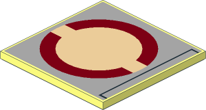 Tile  6 x  6 with SW Dark Red Semicircles on Tan Circle on Light Bluish Grey Background Sticker