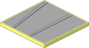 Tile  6 x  6 with Dark Bluish Grey Lines on Light Bluish Grey Background Sticker Left